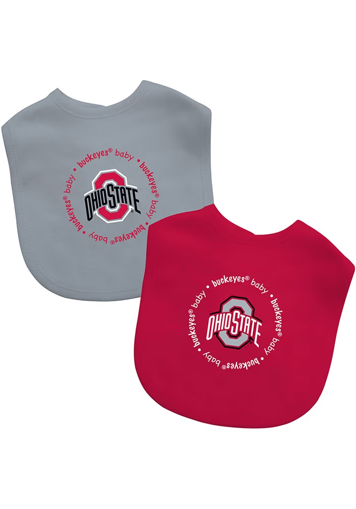 2 Pack Ohio State Buckeyes Baby Bib - Red