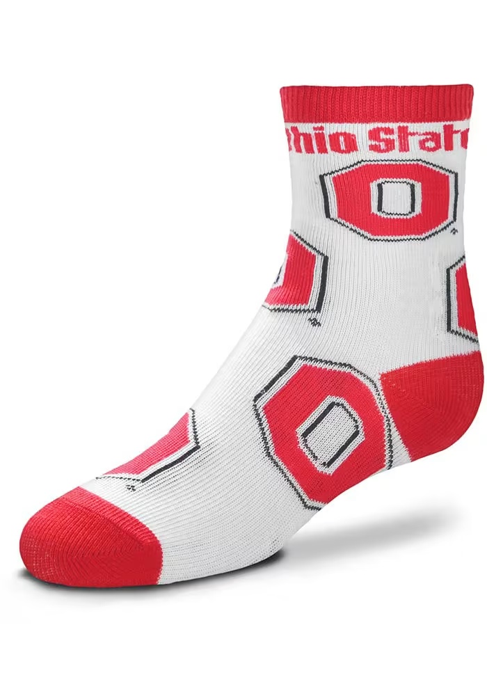 Infant Logo All-Over Ohio State Buckeyes Baby Quarter Socks - White