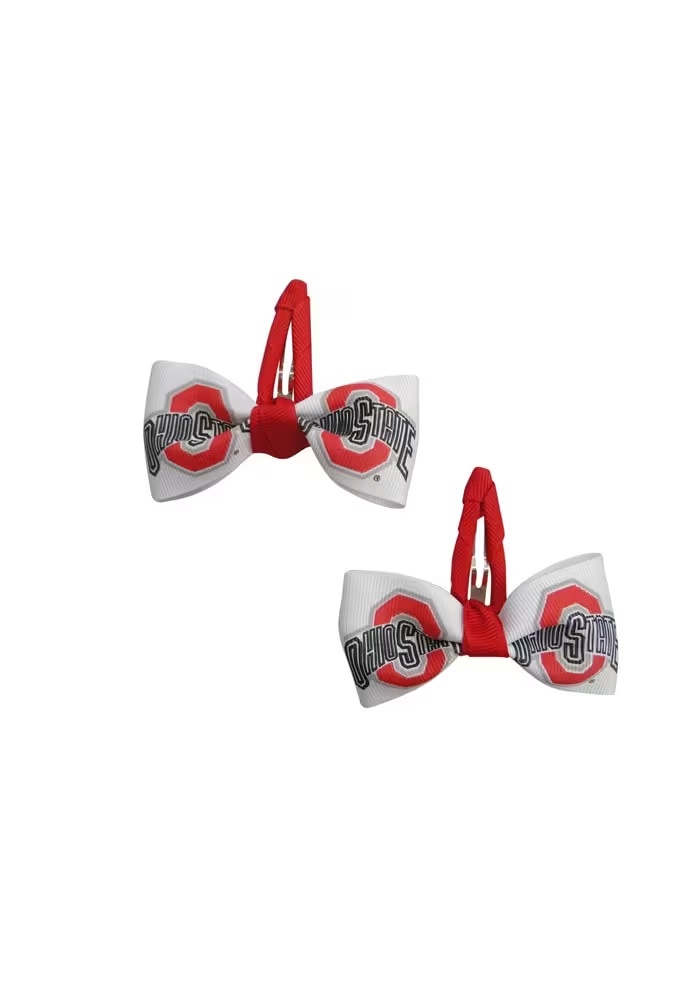 Cipplies Ohio State Buckeyes Baby Hair Barrette - White