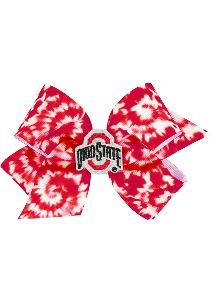 Medium Tie Dye Ohio State Buckeyes Baby Hair Barrette - Red