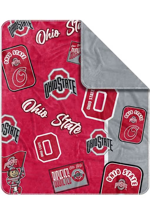 Ohio State Buckeyes Red Logo Brands Dream Weave Fleece Blanket
