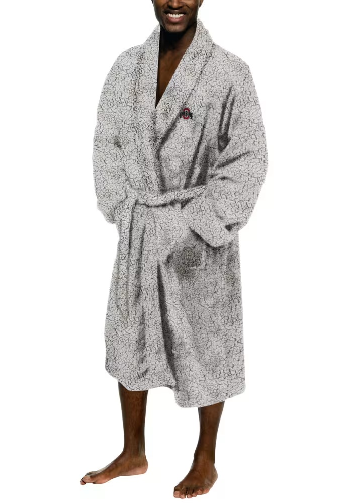 Grey Ohio State Buckeyes Mens L/XL Sherpa Bathrobes