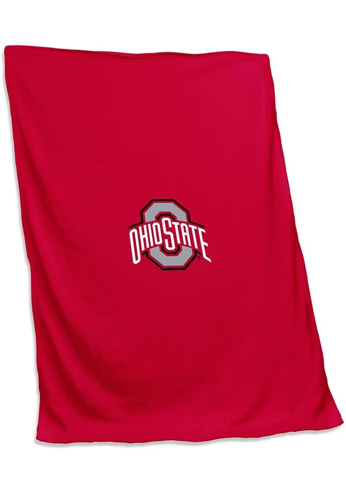 Buckeyes Red Logo Brands Team Logo Sweatshirt Blanket