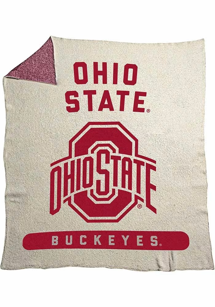 Ohio State Buckeyes Red Logo Brands Luxe 50x60 Fleece Blanket