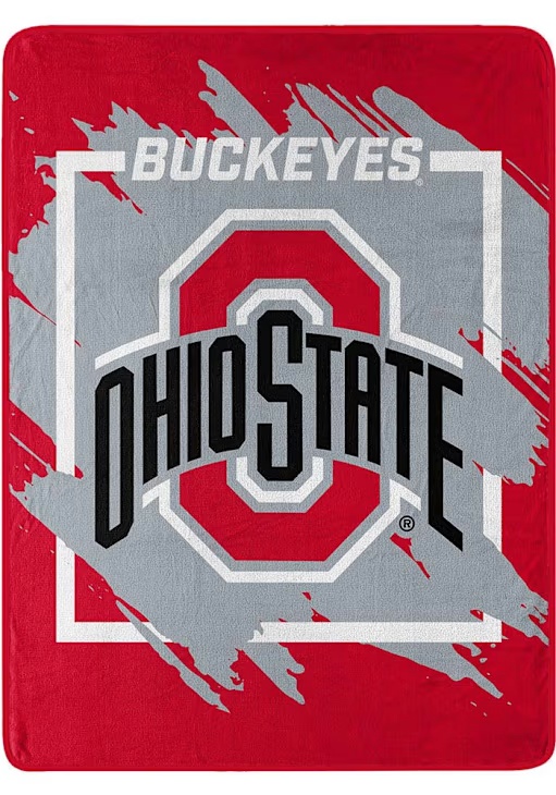 Red Ohio State Buckeyes Dimensional Micro 46x60 Raschel Throw Blanket