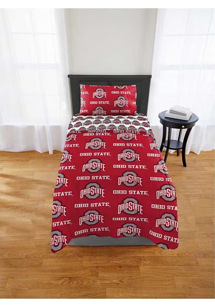 Red Ohio State Buckeyes Twin Bed in a Bag Bedding