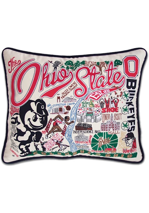 White Buckeyes 16x20 Embroidered Throw Pillow