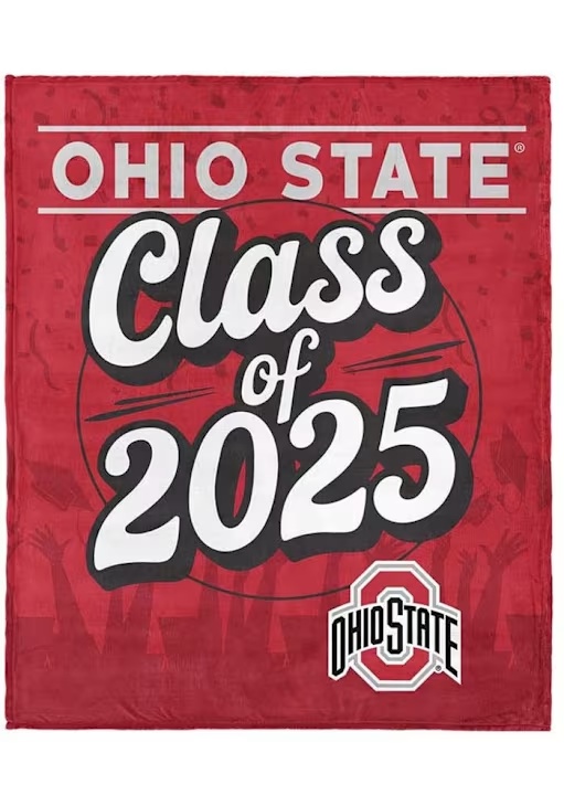 Red Ohio State Buckeyes Class of 2025 Silk Touch Fleece Blanket