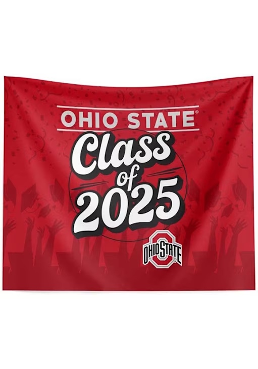 Red Ohio State Buckeyes Class of 2025 34xx40 Tapestry Blanket