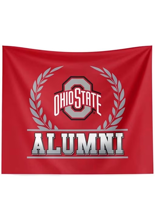 Red Ohio State Buckeyes Alumni 34xx40 Tapestry Blanket
