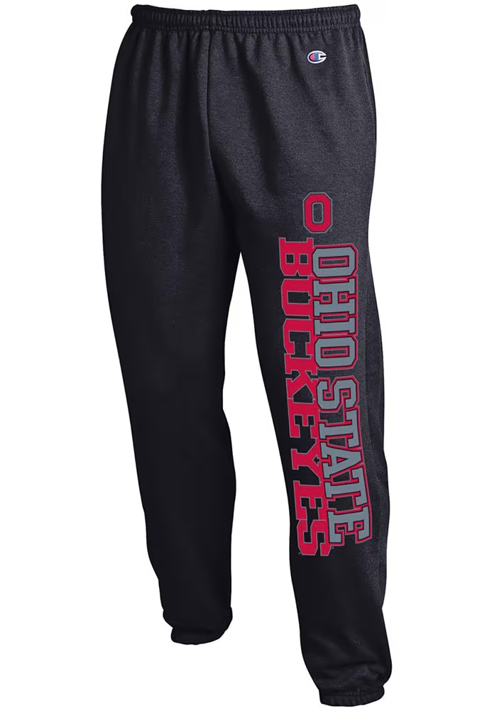 Mens Ohio State Buckeyes Black Champion Banded Bottom Sweatpants