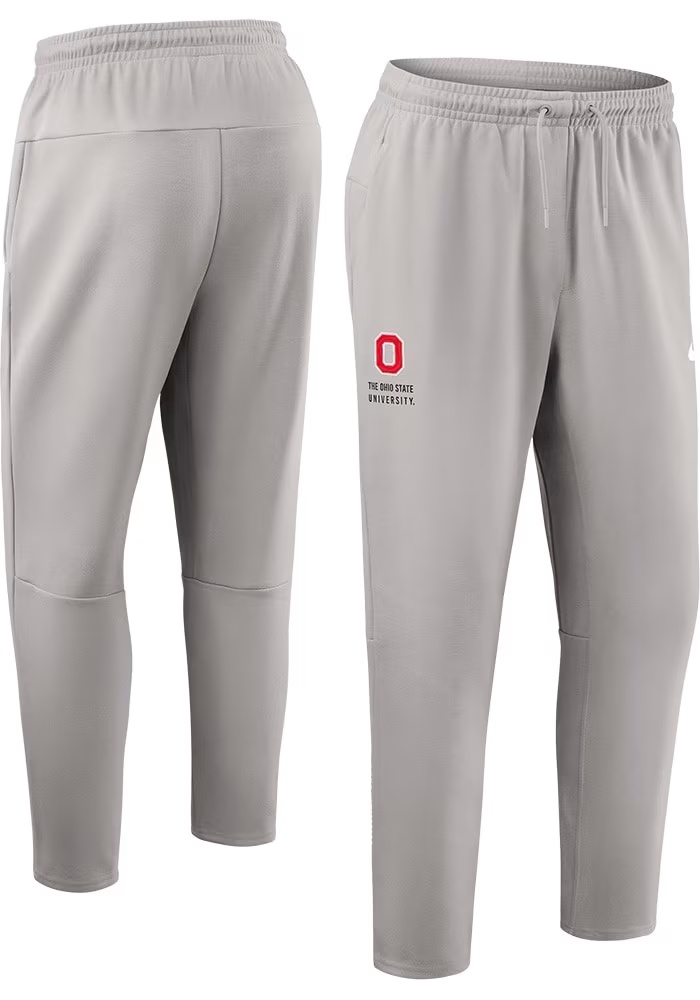 Mens Ohio State Buckeyes Grey Nike Dri-Fit Pants