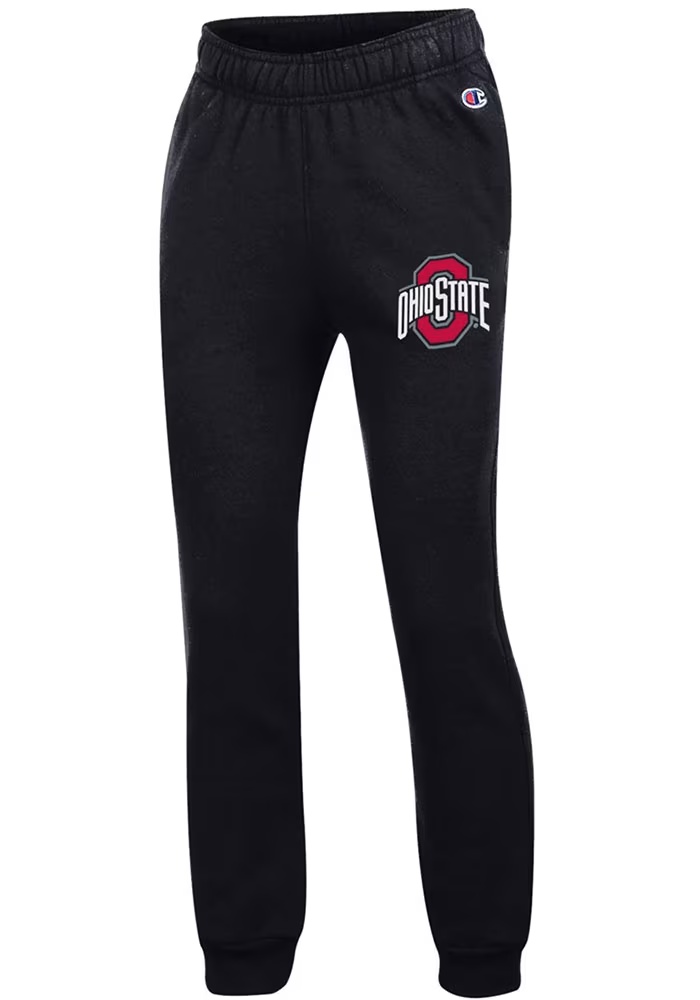 Youth Ohio State Buckeyes Black Champion Powerblend Jogger Sweatpants