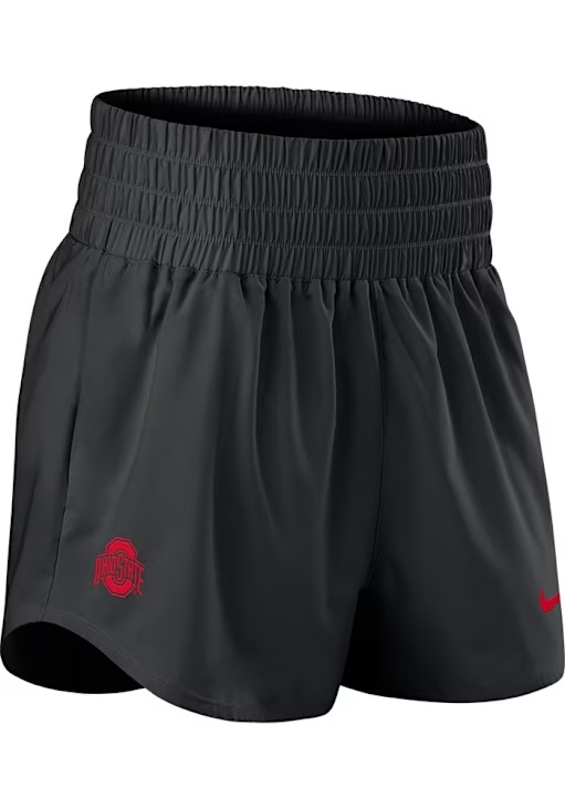 Womens Ohio State Buckeyes Black Nike High Rise Shorts