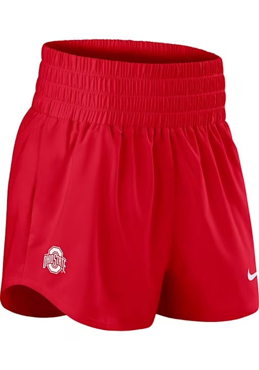 Womens Ohio State Buckeyes Red Nike High Rise Shorts