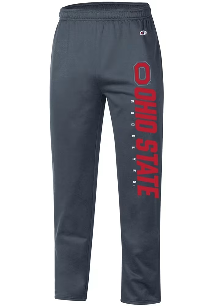 Mens Ohio State Buckeyes Charcoal Champion Stadium Fleece Pants