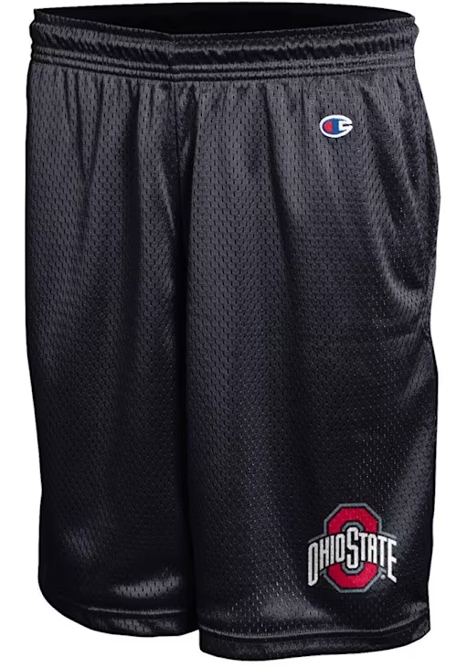 Mens Ohio State Buckeyes Black Champion Primary Mesh Shorts