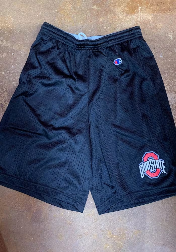Mens Ohio State Buckeyes Black Champion Primary Mesh Shorts