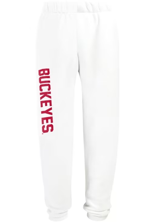 Womens Ohio State Buckeyes White Hype and Vice Classic Sweatpants