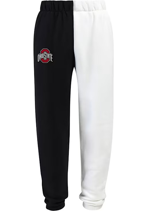 Womens Ohio State Buckeyes White Hype and Vice Two Tone Colorblock Sweatpants
