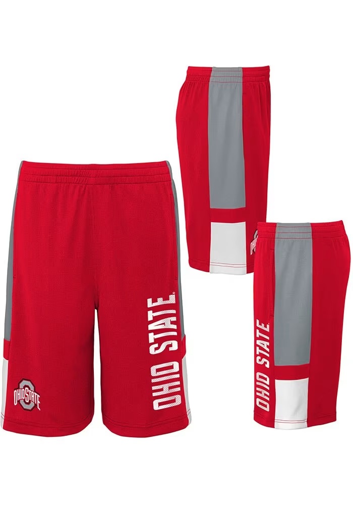 Boys Red Ohio State Buckeyes Lateral Shorts