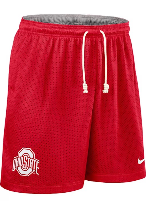 Mens Ohio State Buckeyes Red Nike Dri-FIT Knit Shorts