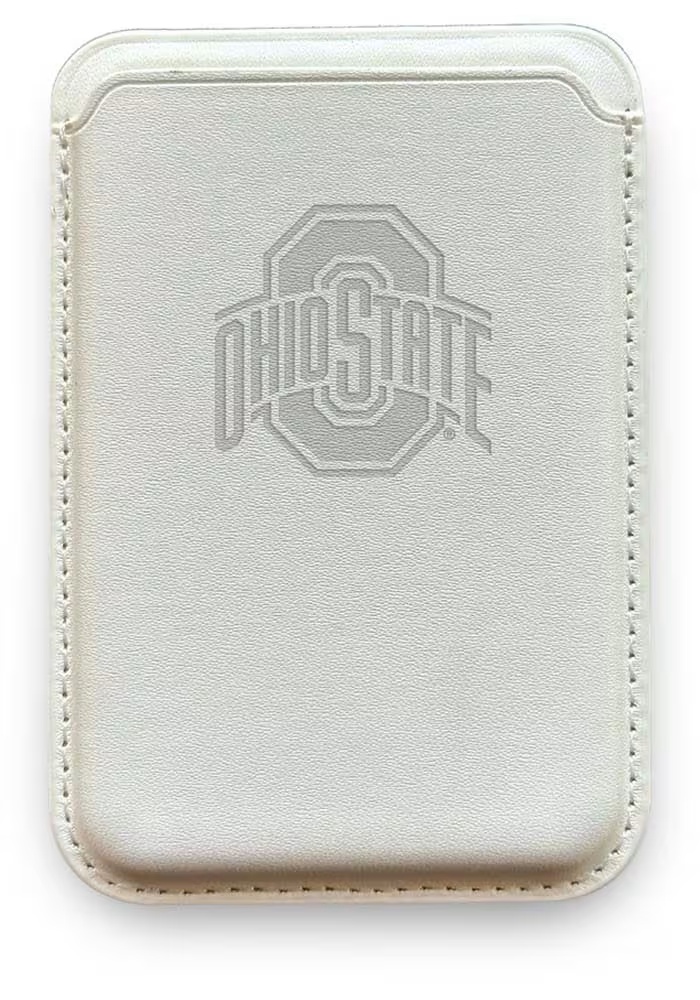 White Ohio State Buckeyes Debossed Leather Phone Wallets