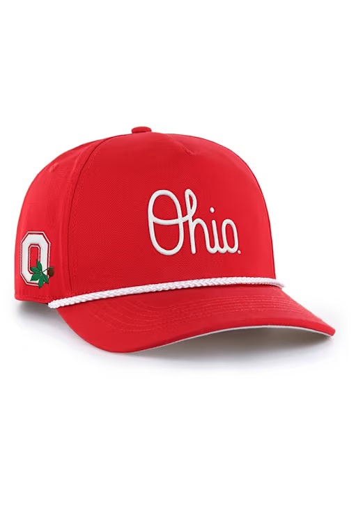 47 Red Ohio State Buckeyes Rope Side Patch Hitch Adjustable Hat