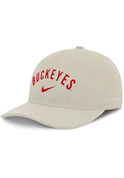 Nike Natural Ohio State Buckeyes Rise Performance Structured Adjustable Hat