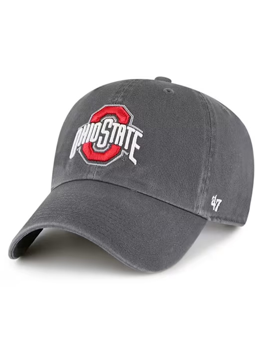 47 Charcoal Ohio State Buckeyes Clean Up Adjustable Hat