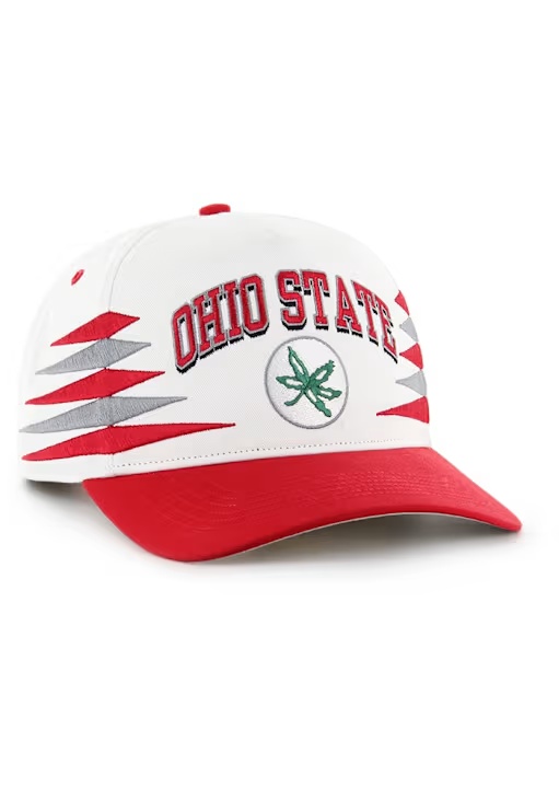 47 White Ohio State Buckeyes Diamond Cut Hitch Adjustable Hat