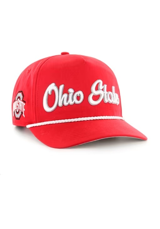 47 Red Ohio State Buckeyes Overhand Script Hitch Adjustable Hat