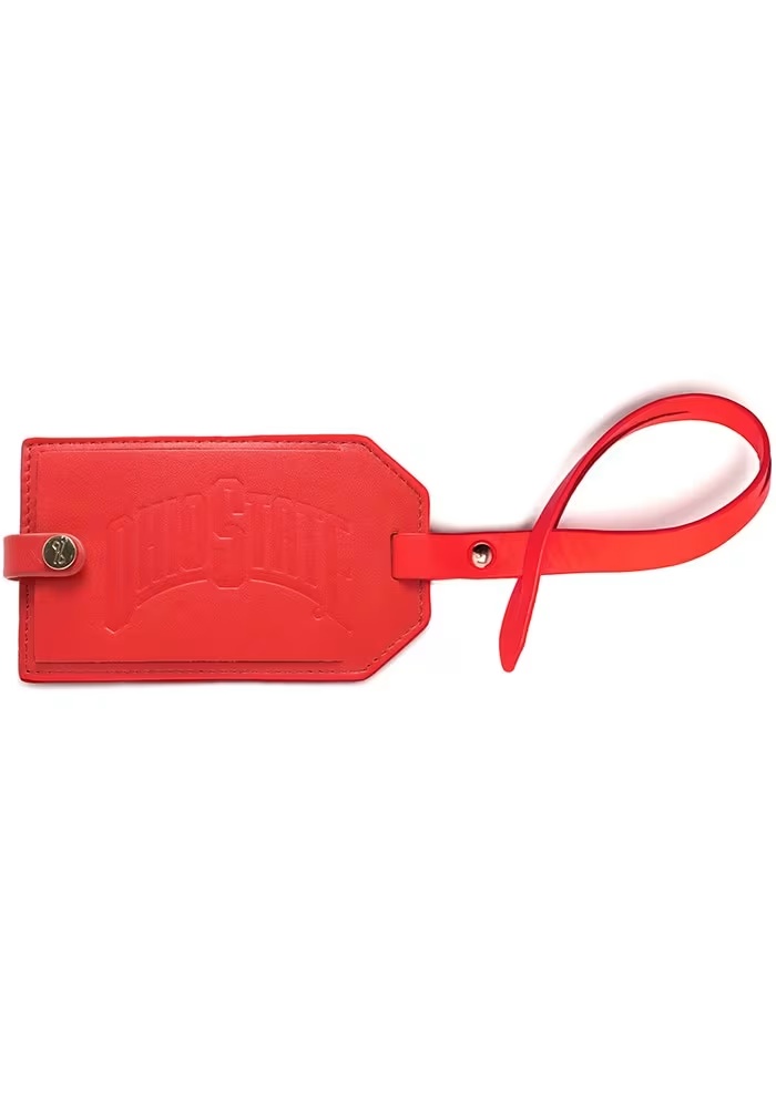 Ohio State Buckeyes Lusso Leather Luggage Tag - Red