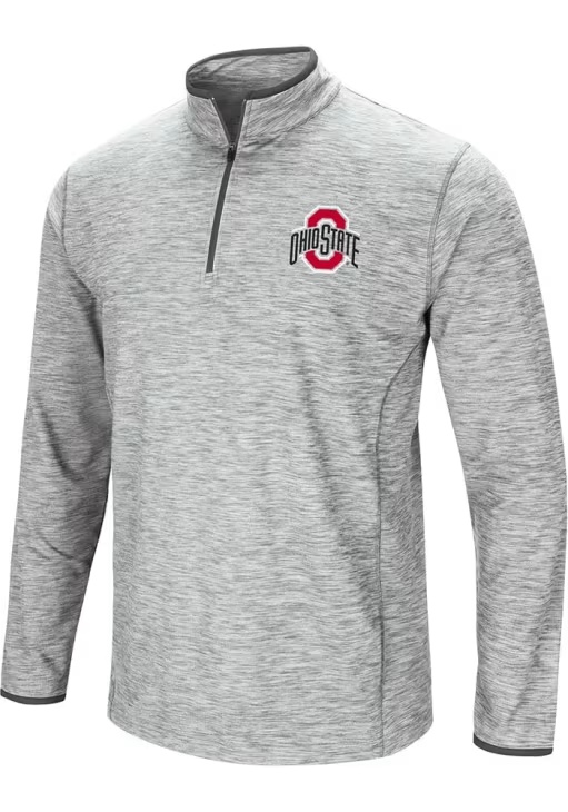 Mens Ohio State Buckeyes Grey Colosseum Sprint Qtr Zip Pullover