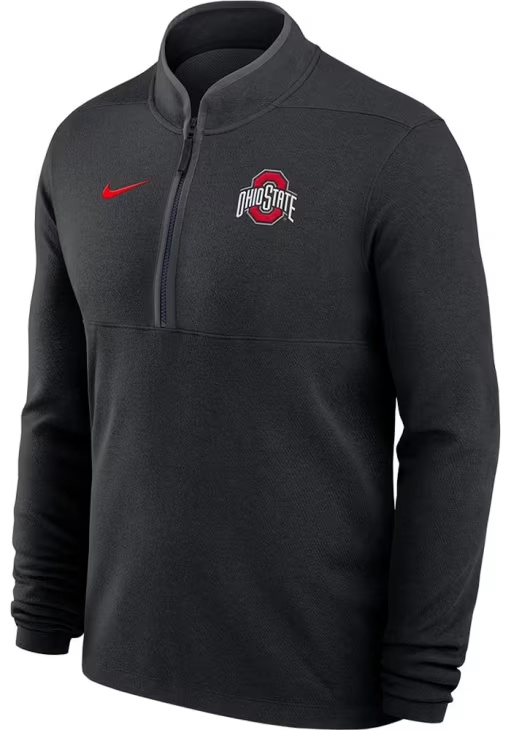 Mens Ohio State Buckeyes Black Nike Victory Qtr Zip Pullover