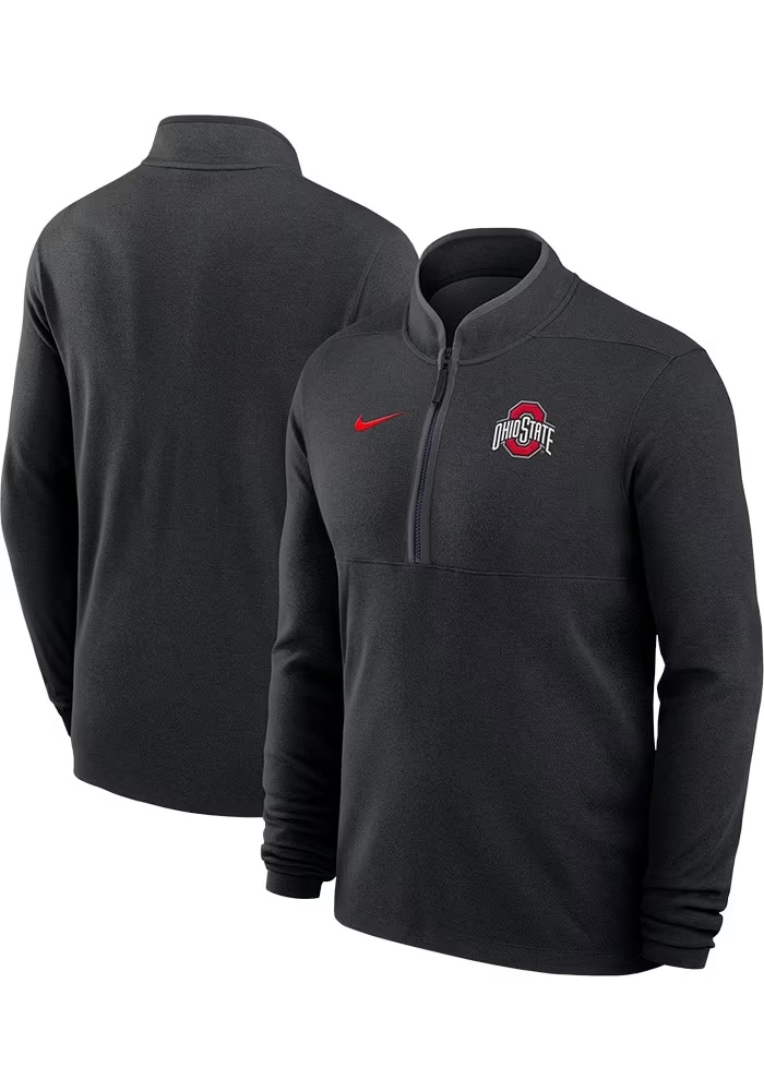 Mens Ohio State Buckeyes Black Nike Victory Qtr Zip Pullover