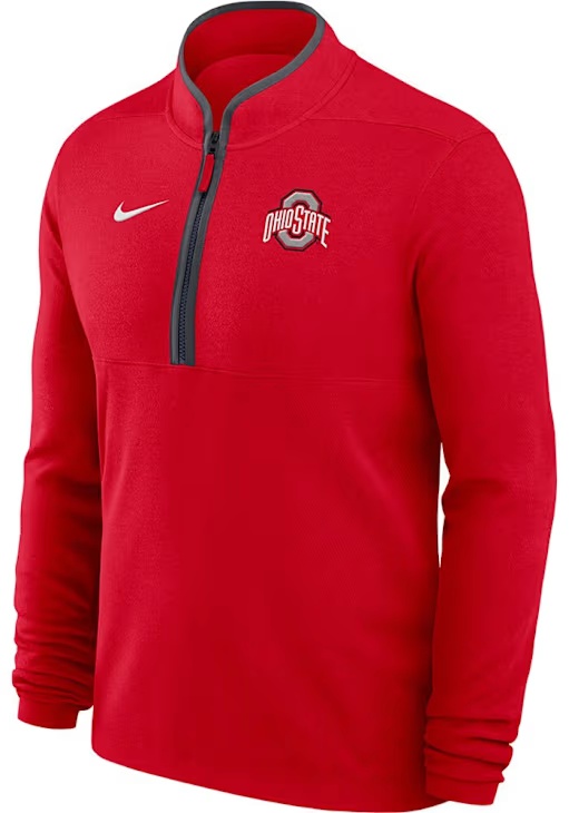 Mens Ohio State Buckeyes Red Nike VICTORY Qtr Zip Pullover