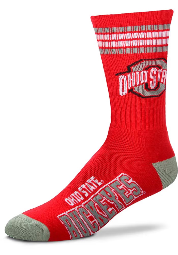 4 Stripe Deuce Ohio State Buckeyes Youth Crew Socks - Red