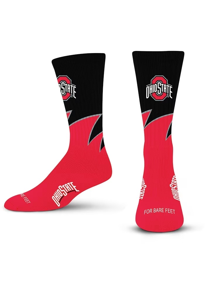 Black Wave Ohio State Buckeyes Youth Crew Socks - Red