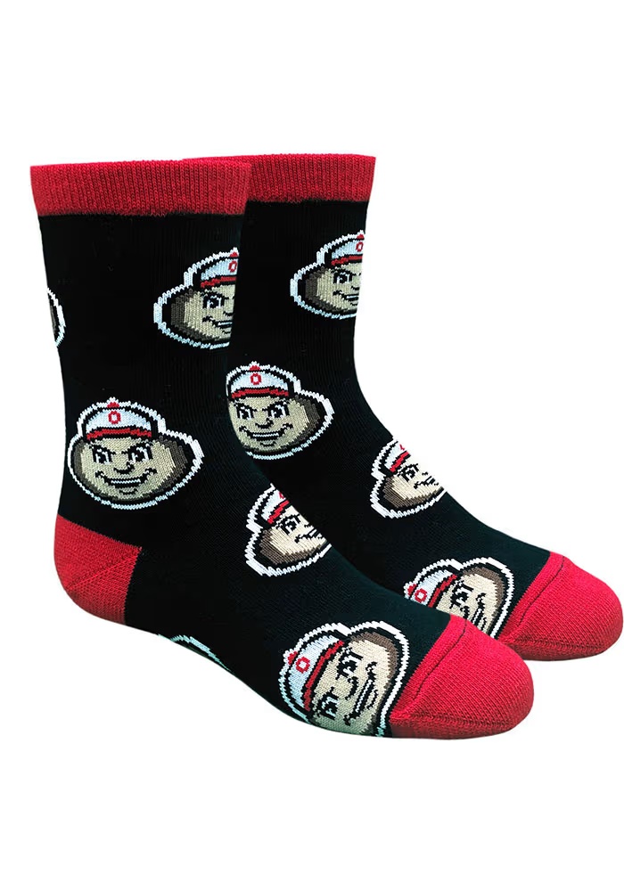 Allover Ohio State Buckeyes Youth Quarter Socks - Red