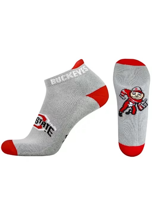 Team Color Ohio State Buckeyes Mens No Show Socks - Grey