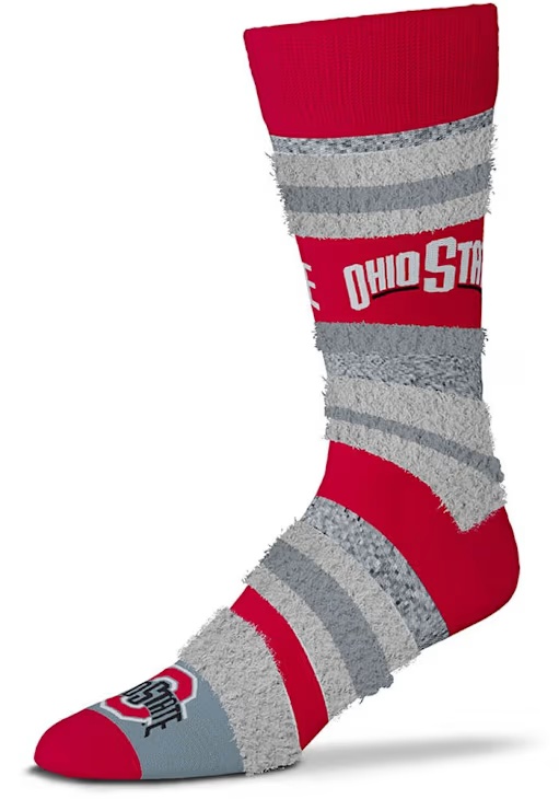 Mountain Stripe Sleep Soft Ohio State Buckeyes Womens Quarter Socks - Red