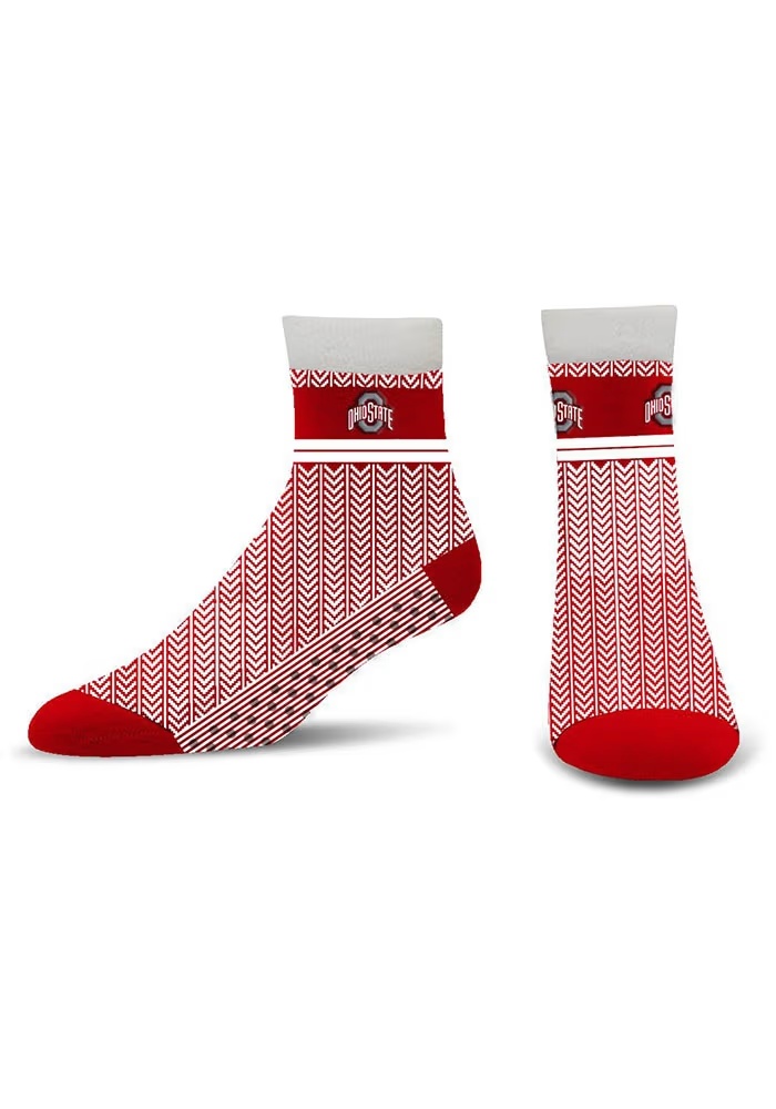 Cozy Cabin Ohio State Buckeyes Womens Quarter Socks - Red