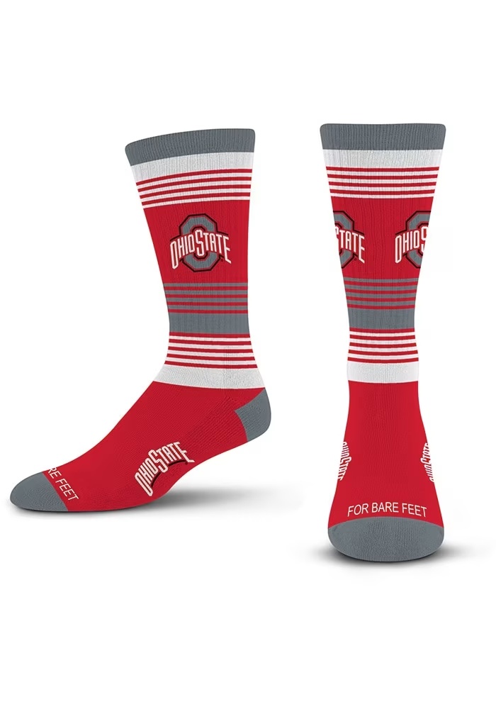 Ombre Stripe Ohio State Buckeyes Youth Crew Socks - Red