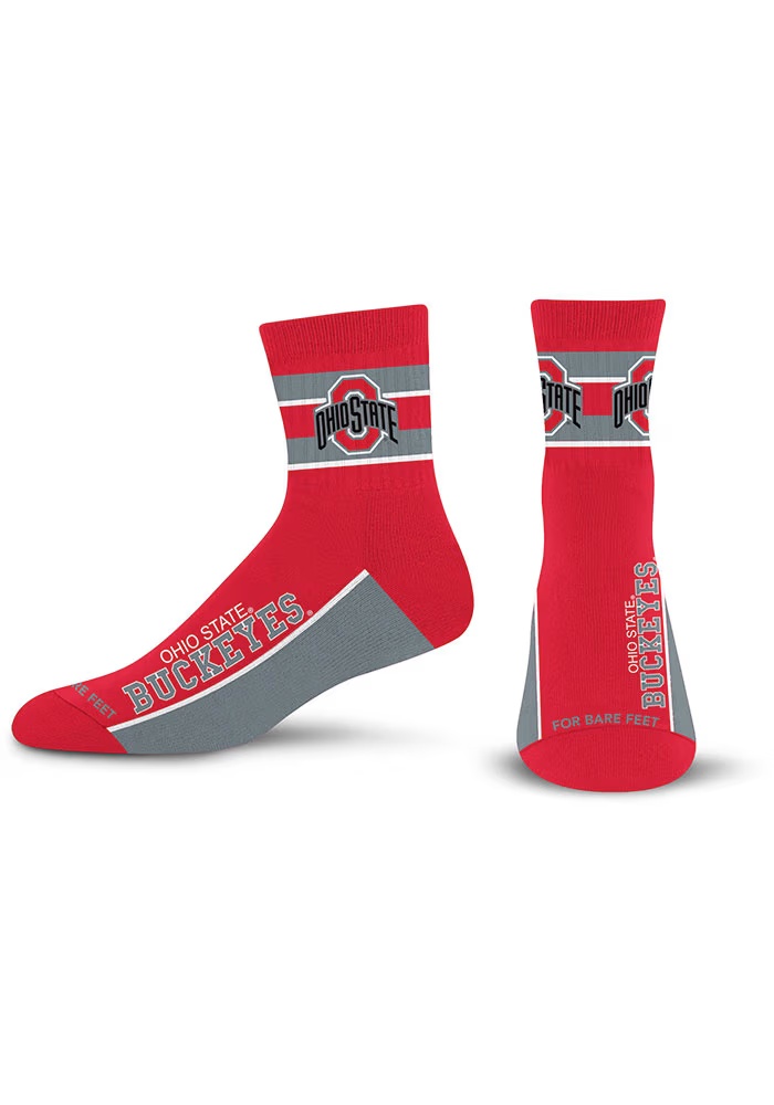 Lil Deuce Ohio State Buckeyes Mens Quarter Socks - Red