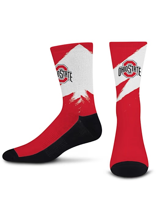Tear It Up Ohio State Buckeyes Mens Crew Socks - Red