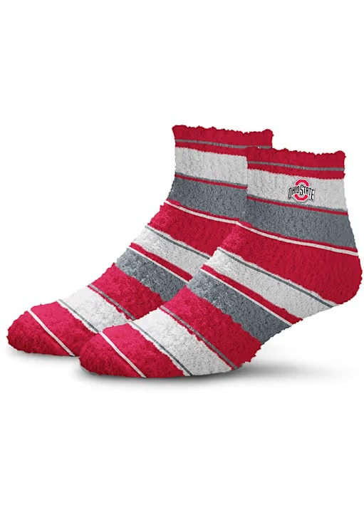 Skip Stripe Ohio State Buckeyes Womens Quarter Socks - Red