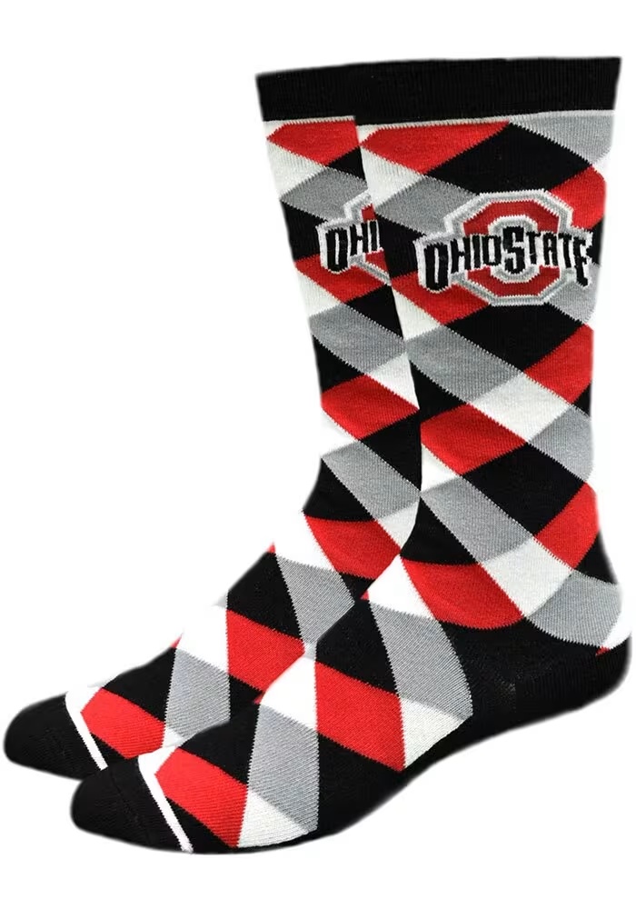 Graduate Ohio State Buckeyes Mens Argyle Socks - Red