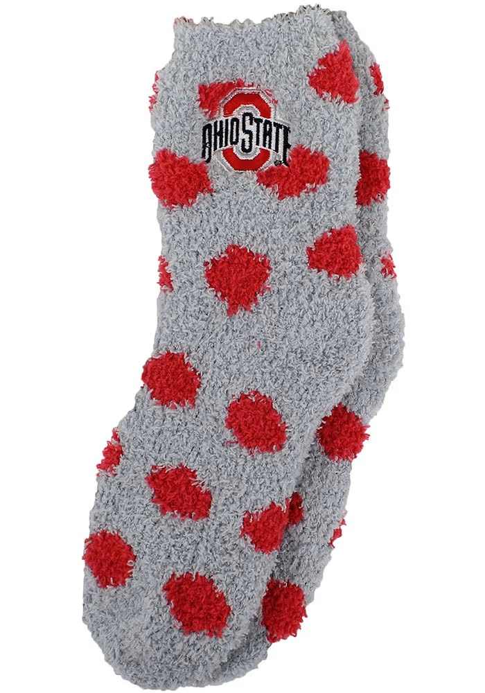 Polka Dot Ohio State Buckeyes Youth Quarter Socks - Grey