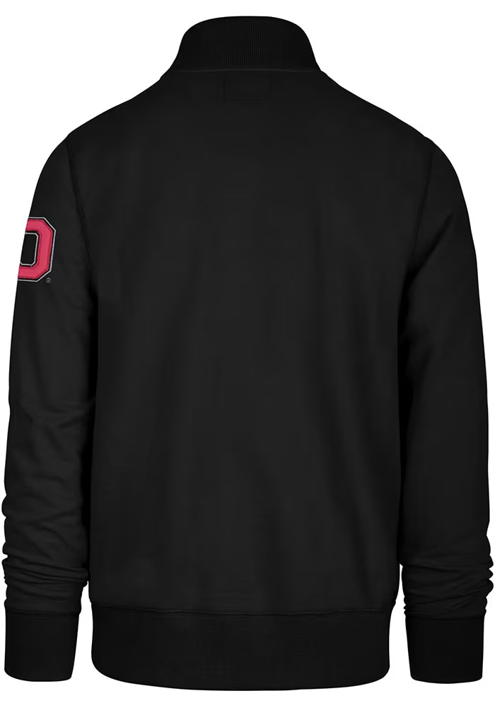 Mens Ohio State Buckeyes Black 47 Striker Qtr Zip Fashion Pullover